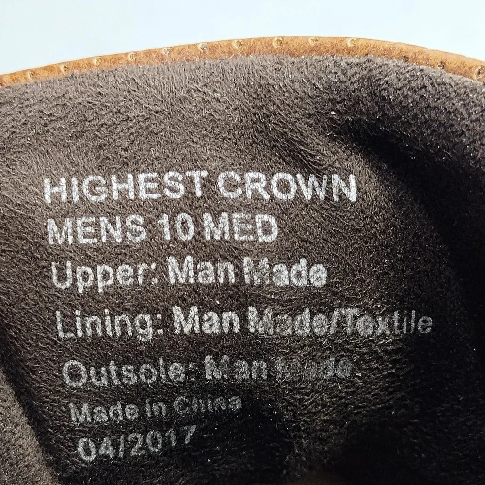 Kenneth Cole Reaction Highest Crown Sneakers Mens Size 10M Brown Mid Top Lace Up